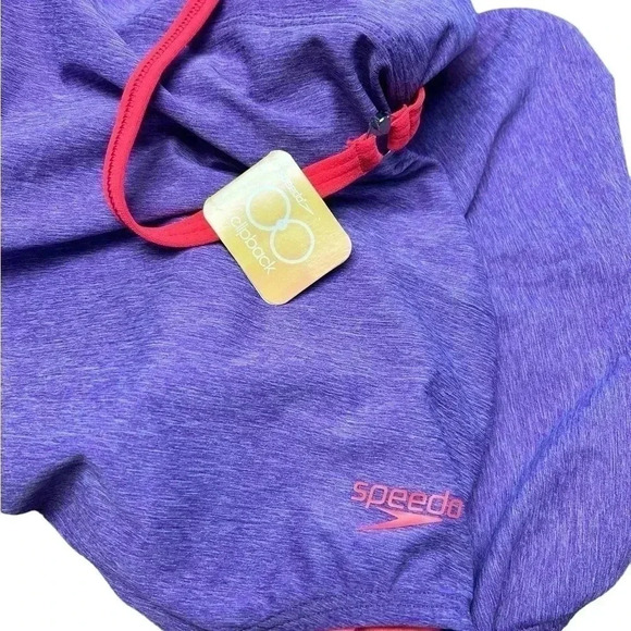 Speedo Women's Heathered Purple Clip-Back One-Piece Swimsuit Size 14 NWT - Picture 6 of 8